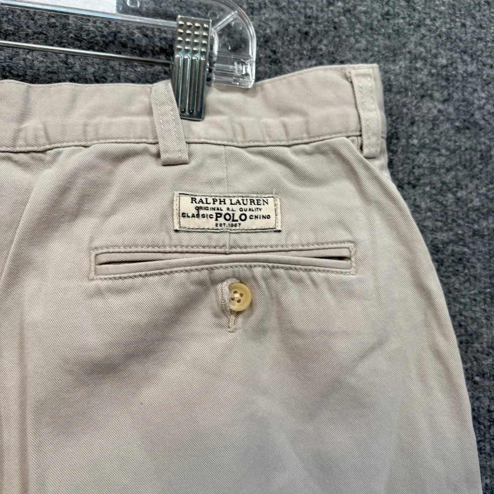 Polo‎ Ralph Lauren Prospect Shorts Mens 33 Tan Khaki Cotton Chino Classic Y2K